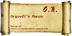 Orgován Manon névjegykártya
